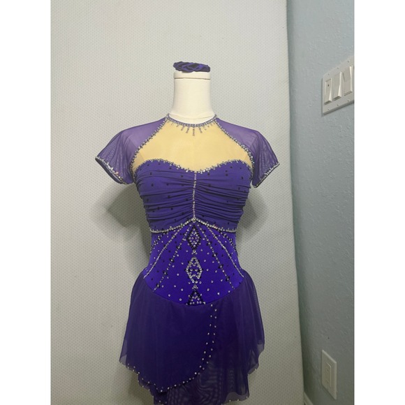 Dresses & Skirts - Purple Rhinestone Figure Skating Dress Perfect for competition Size XS